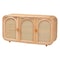 Bali & Pari Evania Bohemian Natural Rattan 3-Door Storage Cabinet 244-13670-ZORO - alternate 1